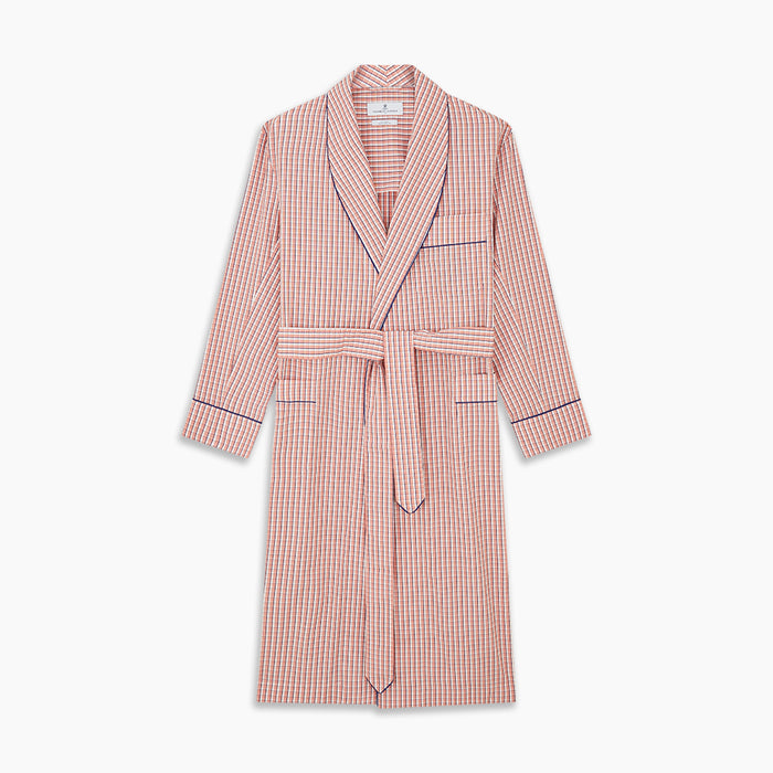 Orange Multi Check Cotton Arnold Gown Image 4