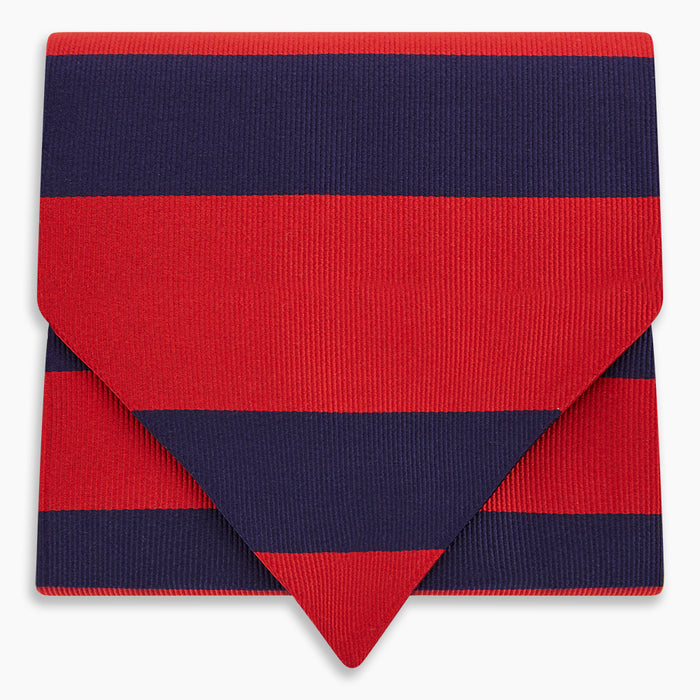 Red and Navy Striped Silk Cravat Image 4