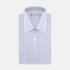 Blue and Navy Fine Stripe Cotton Fabric