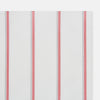 View 2 of product The Turnbull & Asser Coral Track Stripe Hand-Rolled Handkerchief features evenly spaced vertical coral stripes bordered by thin gray lines, finished with hand-rolled edges and displayed neatly folded on a white background.