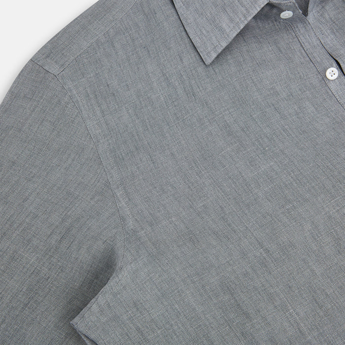 Grey Linen Westminster Shirt Image 5