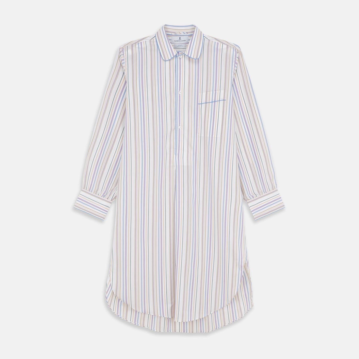 Colourful Garden Multi Stripe Cotton Sussex Nightshirt