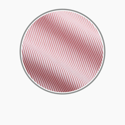 Pink and White Stripe Cotton Fabric Image 2