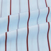 View 6 of product The Turnbull & Asser Burgundy Wide Pinstripe Mayfair Shirt features a collared, long-sleeve design with bold vertical stripes, crafted in the refined Mayfair fit and displayed on a plain white background.