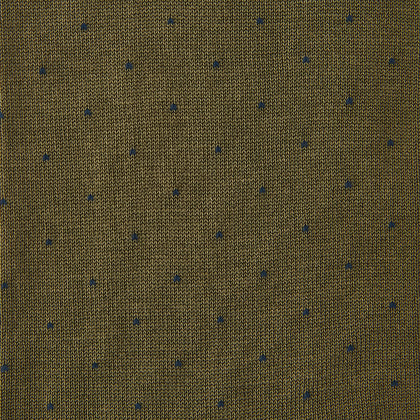 Khaki and Navy Polka Dot Cotton Mid-length Socks