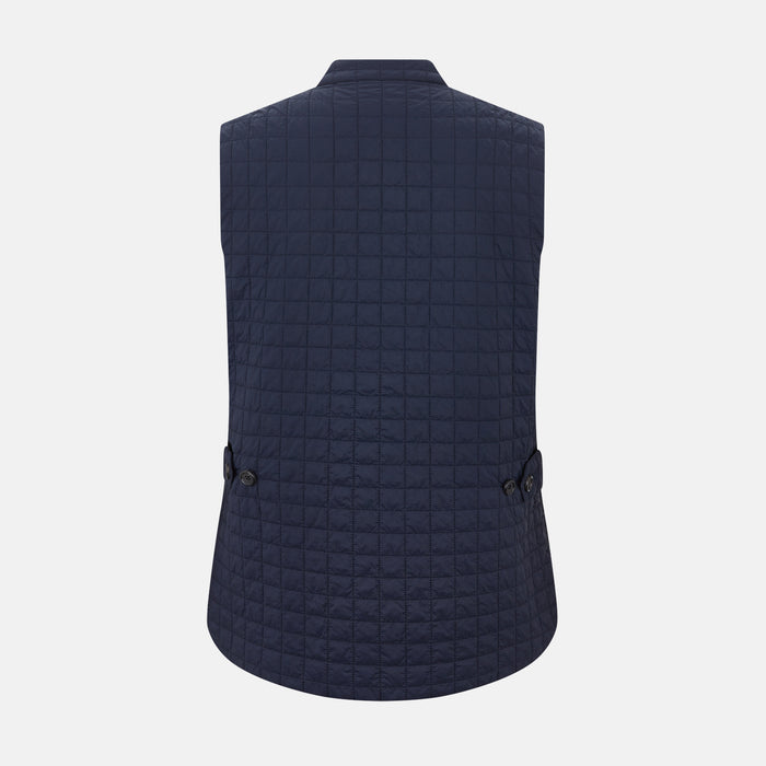 Navy Double-Breasted Quilted Gilet Image 2