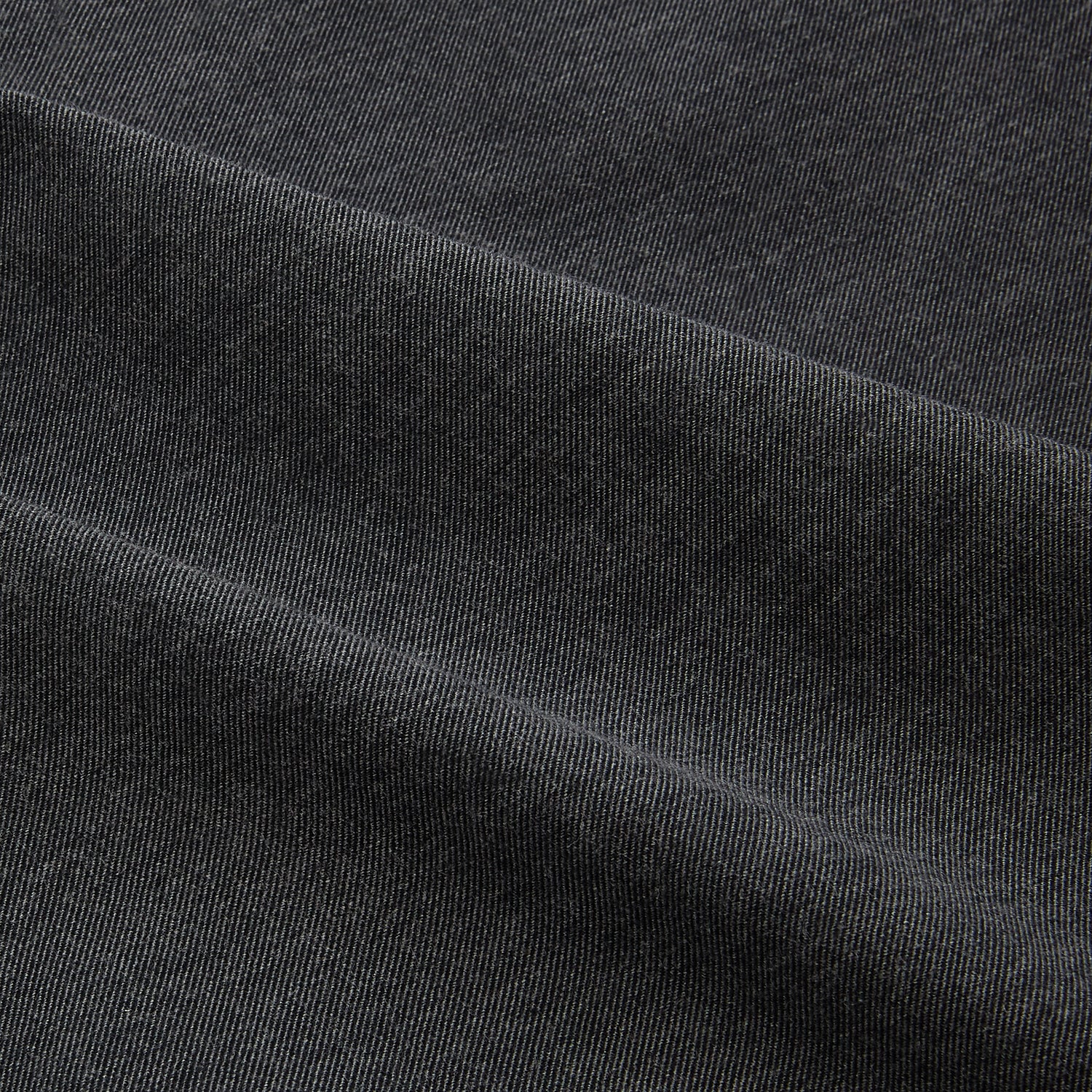 View 6 of product The Charcoal Melange Hampstead overshirt by Turnbull & Asser is a dark gray long-sleeve button-up with a collar, left chest pocket, and two zippered side pockets, shown laid flat on a white background.