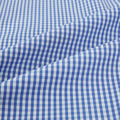 Blue Grid Check Belgravia Shirt Image 5