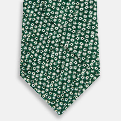 Forest Green Flower Patterned Silk Tie Image 2
