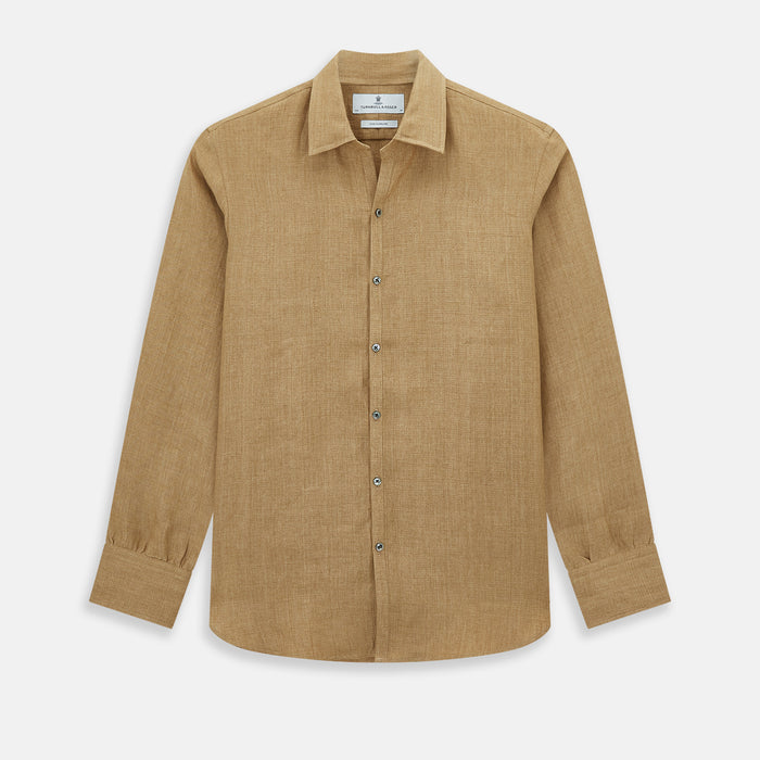 Camel Linen Windsor Shirt