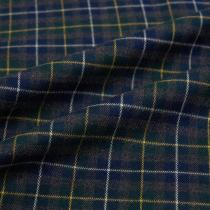 Navy and Khaki Tartan Windsor Shirt Image 7