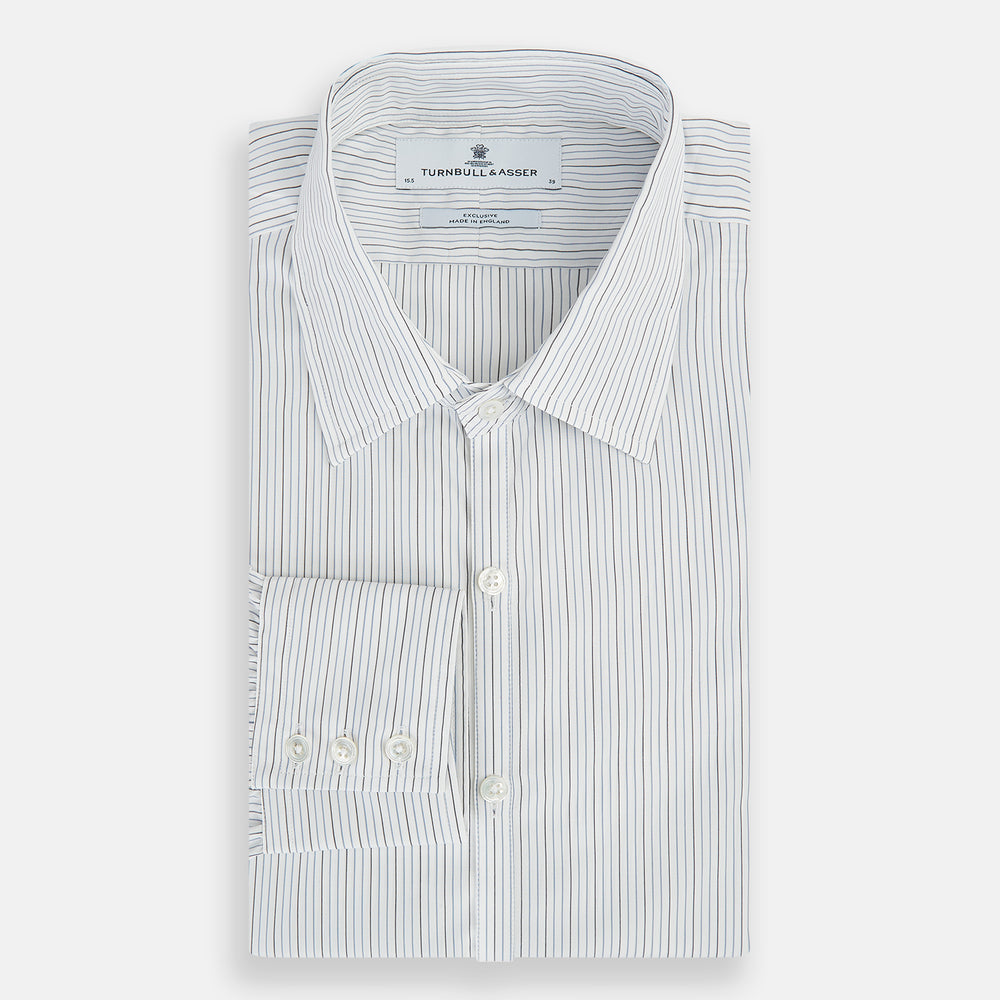 Grey and Blue Pinstripe Westminster Shirt
