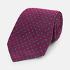 View 1 of product A smart accessory, the Antique Pink and Green Micro Dot Silk Tie by Turnbull & Asser is a striking spotted silk tie displayed on a white background.