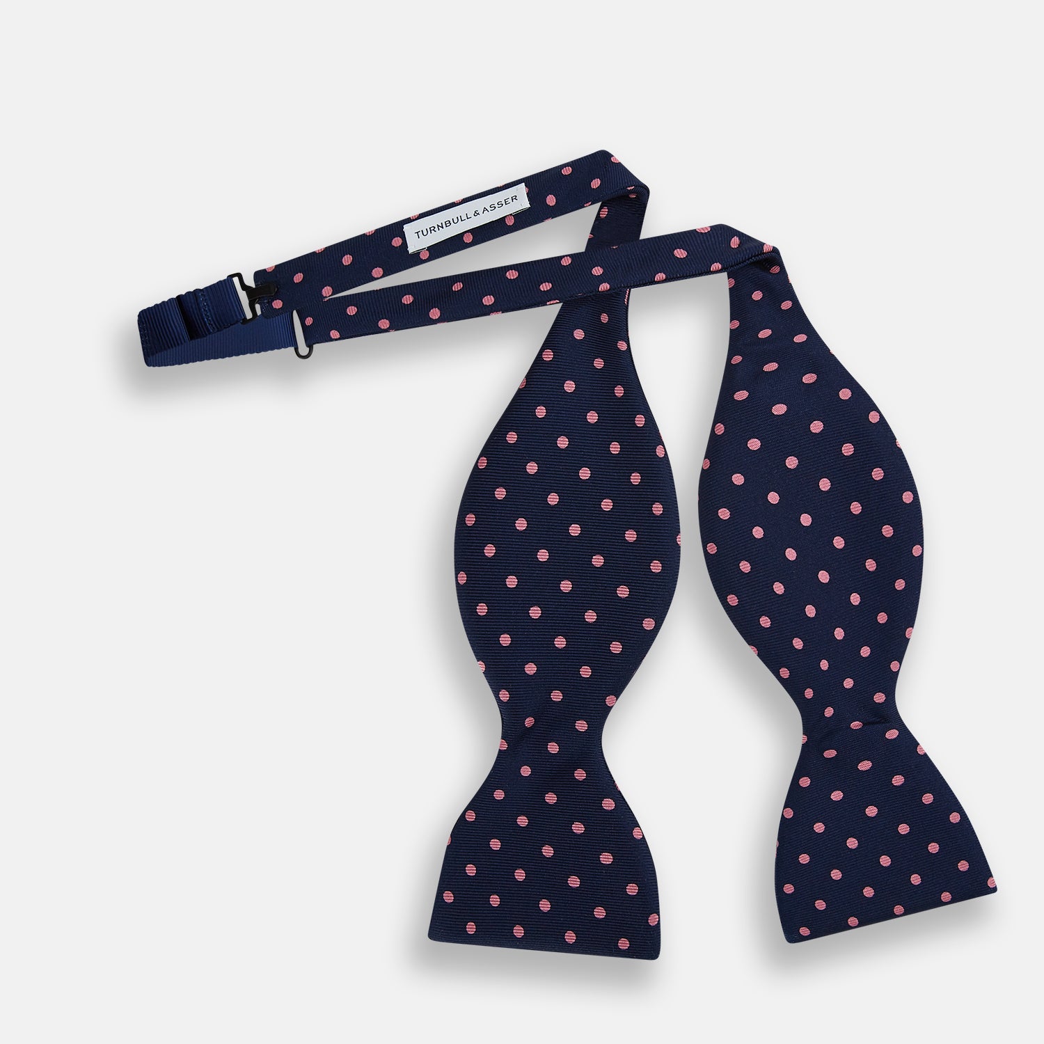 Image 2 of product Navy and Pink Spot Silk Bow Tie