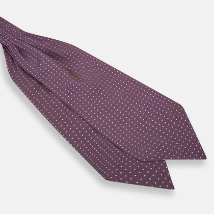 Lilac and Violet Micro Dot Silk Cravat Image 2