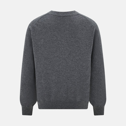 Grey Melange Cashmere Cardigan Image 2