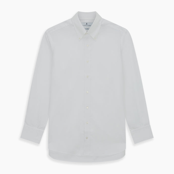 White Royal Oxford Cotton Shirt with Button-Down Collar and 3-Button Cuffs Image 5
