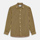 Yellow and Burgundy Candy Stripe Silk Weekend Fit Harold Shirt