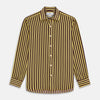 Yellow and Burgundy Candy Stripe Silk Weekend Fit Harold Shirt