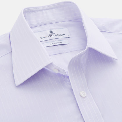 Soft Lilac Stripe Cotton Regular Fit Mayfair Shirt
