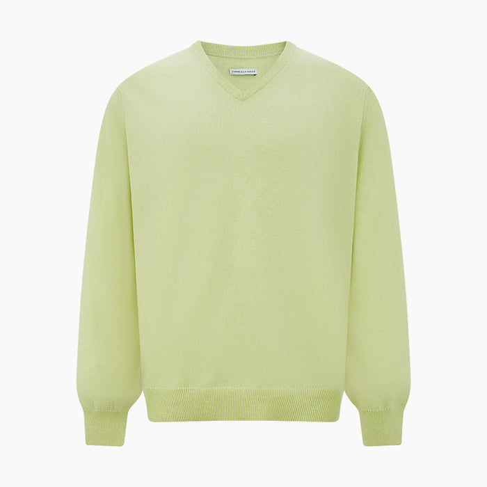 Pistachio Cashmere V-neck Jumper Image 4