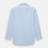 View 3 of product The Pale Blue Rhombus Mayfair Shirt by Turnbull & Asser features long sleeves, a classic collar, white buttons, and buttoned cuffs, shown laid flat on a white background.