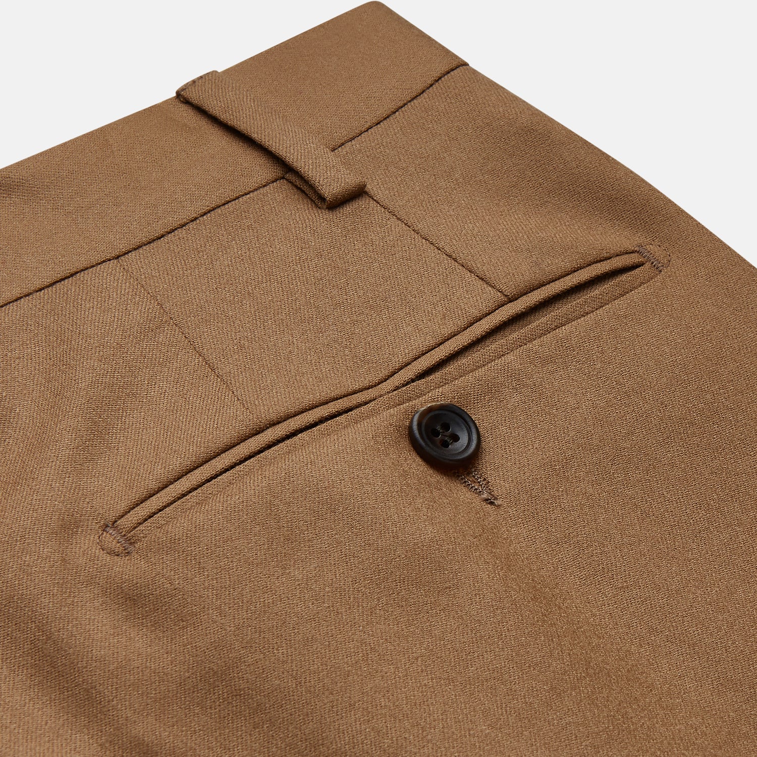 Tan Wool Pleated Jasper Trouser