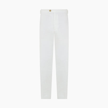 White Linen Henry Trousers Image 7