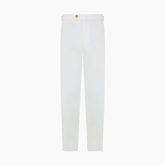 White Linen Henry Trousers Image 7