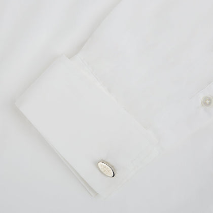 Silver Antique Floral Oval Cufflinks Image 2