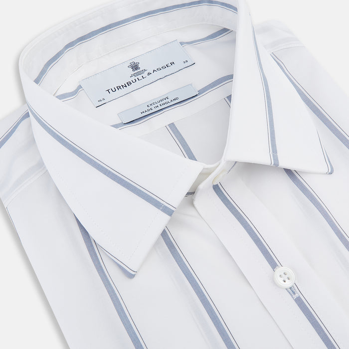 Steel Grey Track Stripe Mayfair Shirt Image 1
