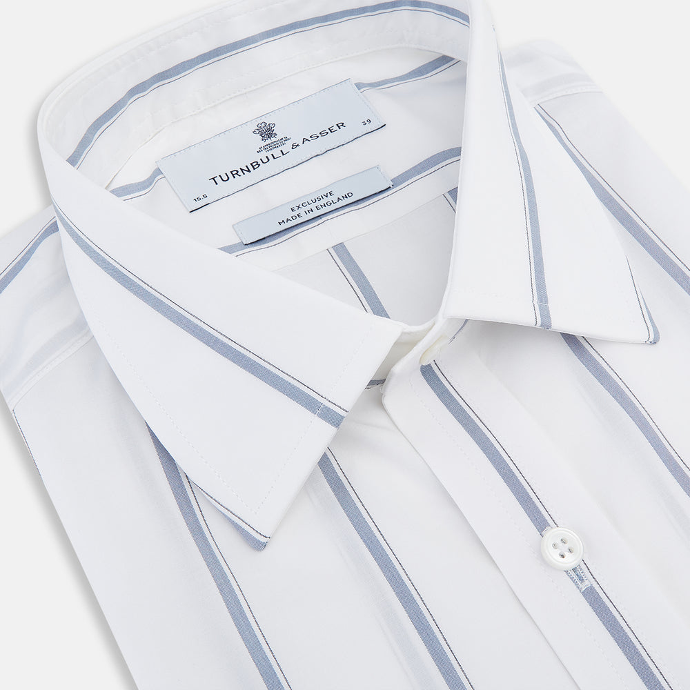Steel Grey Track Stripe Mayfair Shirt