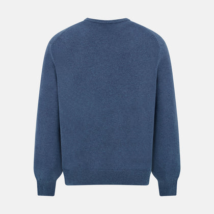 Pacific Blue Cashmere V-Neck Jumper Image 2