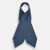 View 2 of product The Turnbull & Asser Navy and Red Rosette Cravat is adorned with a repeating geometric pattern of red, white, and light blue circles—an ideal formal accessory displayed against a white background.