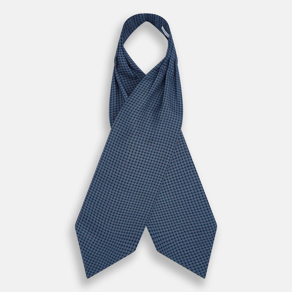 Navy and Red Rosette Cravat