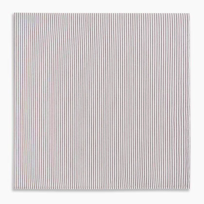 Brown Double Hairline Stripe Hand-Rolled Handkerchief Image 3
