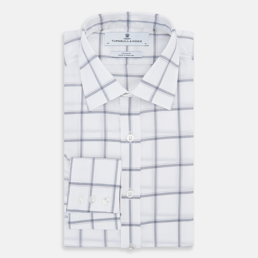 Grey Grid Check Mayfair Sirt