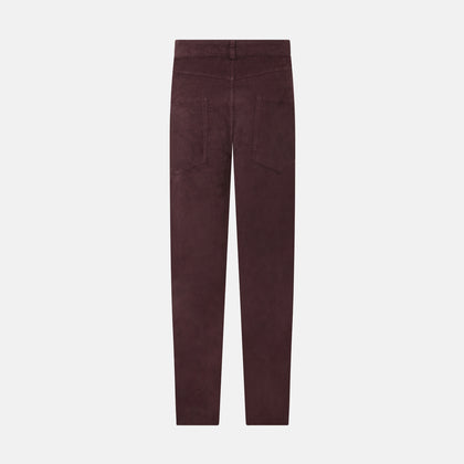 Burgundy Corduroy Charles Trousers Image 2