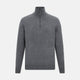 Slate Grey Melange Half-Zip Cashmere Jumper