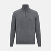 Slate Grey Melange Half-Zip Cashmere Jumper