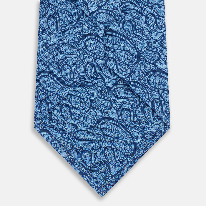 Azzurro Paisley Silk Tie Image 2