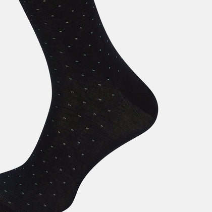 Navy/Pale Blue Polka Dot Long Socks Image 3