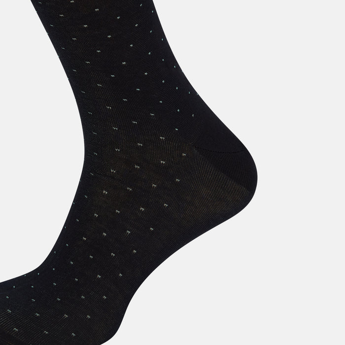 Navy/Pale Blue Polka Dot Long Socks Image 3