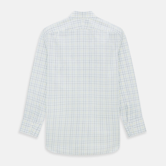 Yellow and Blue Grid Check Mayfair Shirt Image 2