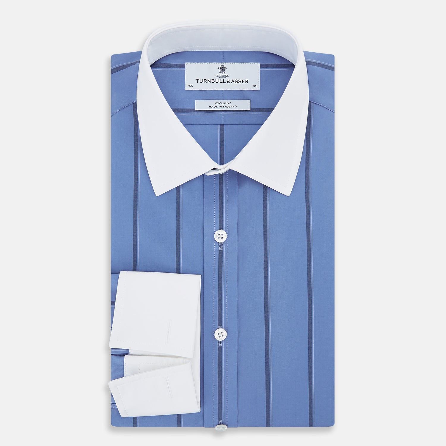 Image 5 of product Colony Blue Track Stripe Shirt with Contrast T&A Collar and Cuffs