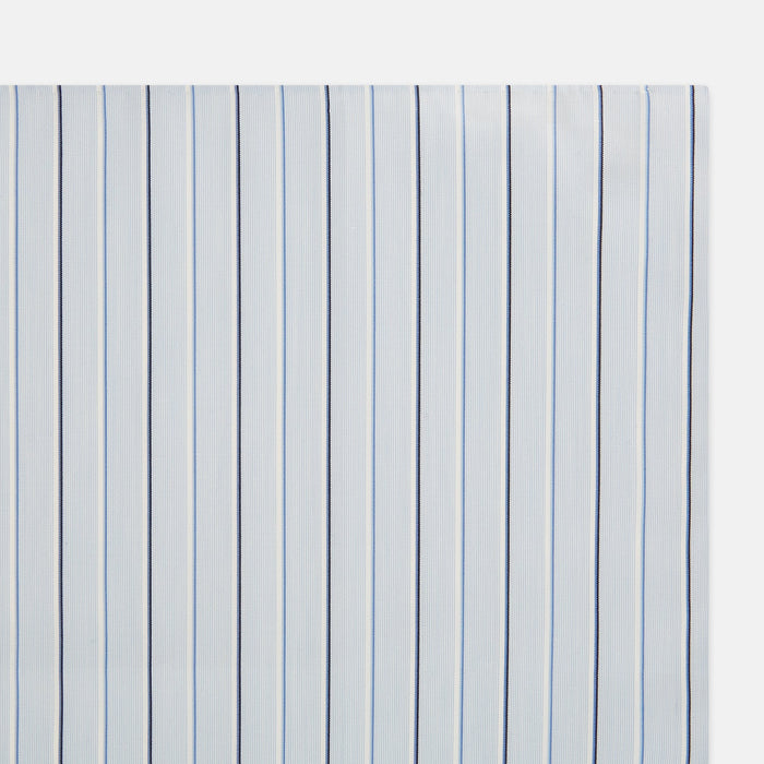Navy and Blue Combination Stripe Hand-Rolled Handkerchief Image 1