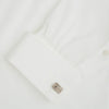 View 3 of product Turnbull & Asser Silver Striped Rectangular Cufflinks feature a subtle horizontal engraved line pattern on the front, set against a white background.