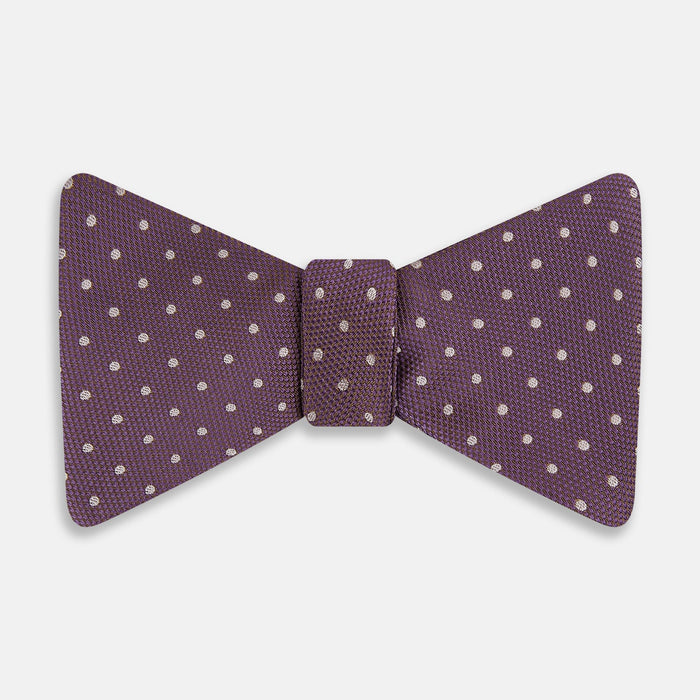 Lilac and Purple Micro Dot Silk Bow Tie