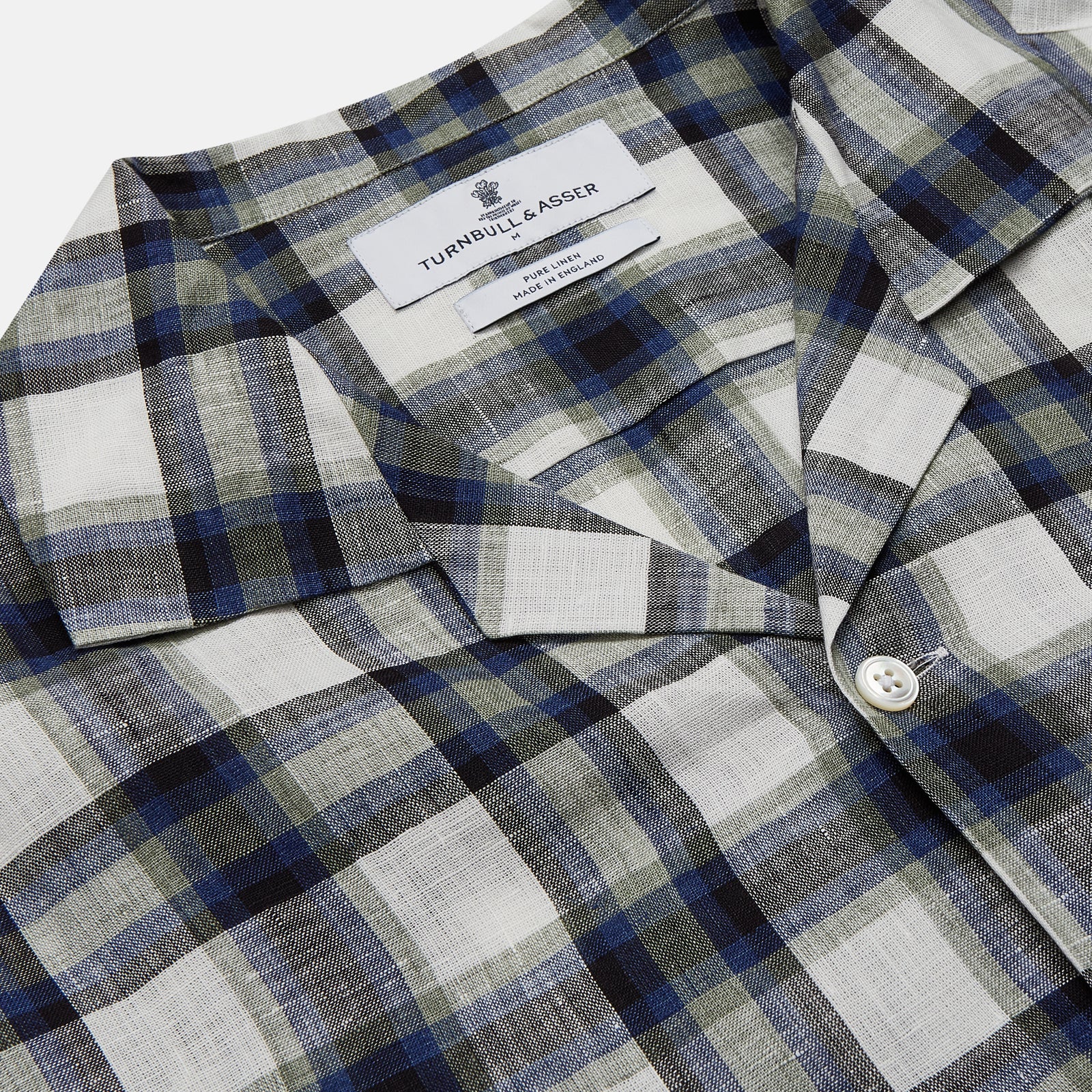 Green Multi Check Linen Holiday Fit Winnington Shirt