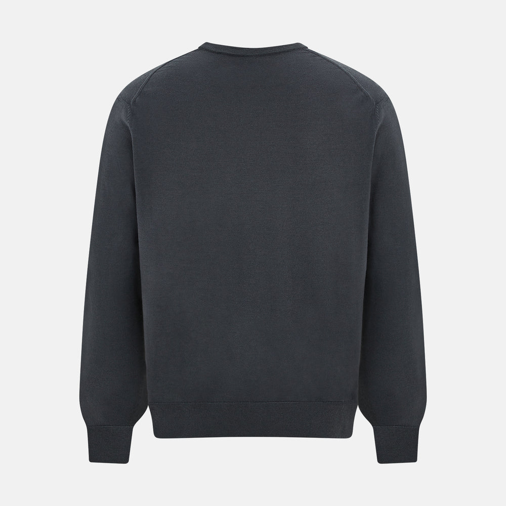 Charcoal Grey Merino V-Neck Jumper